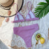 Female Swimsuit High Waist Bikini Women High Waist Swimsuits Triangle Bathing Suit V Neck Two Piece Bikini Sets Women Swimwear Two-pieces Bikini Set Ribbed Bather Bathing Suit Swim