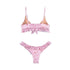 Female Swimsuit Women String Triangle Top Bikini Bottom Printed Push Up Swimsuit Bikini Sets Two Piece Split Button Beachwear Bathing Suit High Waist Bathing Suit High Cut