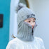 Female Winter Knitted Hats Add Fur Lined Warm Winter Hats For Women With Zipper Keep Face Warmer Balaclava Pompoms Cap Fleece Balaclava Gorgas Bonnet Knitted Hat Windproof Ski Mask Cold Weather Face Mask Motorcycle Balaclava Hood Warmer Winter Sports Cap