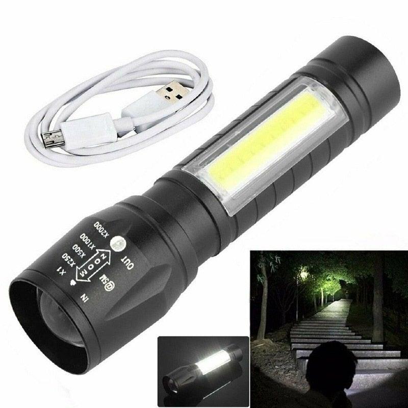 Flashlights Rechargeable USB Portable Super Bright Waterproof Zoomable Portable LED Focus Flashlight Mini Torch Tactical Flash Light Torch Light Camping Hiking - STEVVEX Lamp - 200, Flashlight, Gadget, Headlamp, Headlight, lamp, LED Light, Rechargeable Flashlight, Rechargeable Headlamp, Rechargeable Headlight, Rechargeable Headtorch, Rechargeable Torchlight, Zoomable Headlamp, Zoomable Headlight, Zoomable Torchlight - Stevvex.com