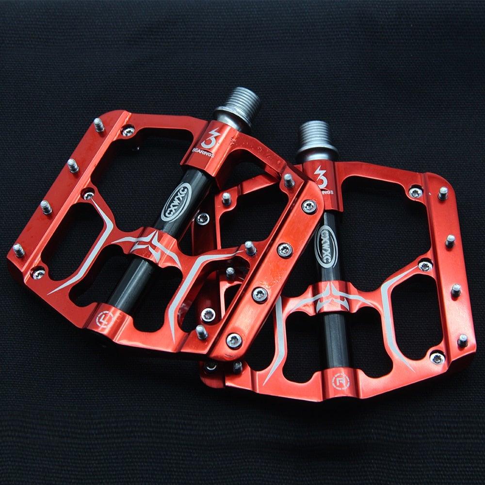 Flat Bike Pedals Road 3 Sealed Bearings Bicycle Pedals Mountain Bike Pedals Wide Platform Accessories Mountain Bike Pedals Aluminum Bicycle Flat Platform Pedals Lightweight Non-Slip Sealed Bearing For Road Mountain