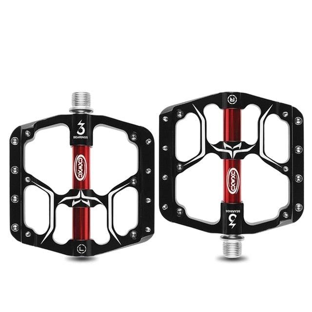 Flat Bike Pedals Road 3 Sealed Bearings Bicycle Pedals Mountain Bike Pedals Wide Platform Accessories Mountain Bike Pedals Aluminum Bicycle Flat Platform Pedals Lightweight Non-Slip Sealed Bearing For Road Mountain