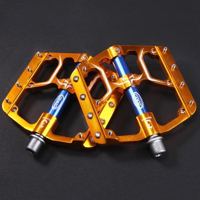 Flat Bike Pedals Road 3 Sealed Bearings Bicycle Pedals Mountain Bike Pedals Wide Platform Accessories Mountain Bike Pedals Aluminum Bicycle Flat Platform Pedals Lightweight Non-Slip Sealed Bearing For Road Mountain