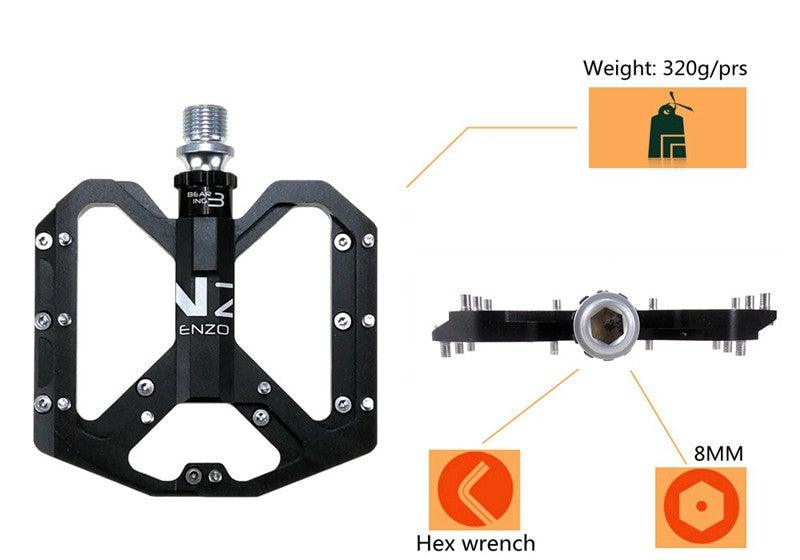 Flat Foot Ultralight Mountain Bike Pedals CNC Aluminum Alloy Sealed 3 Bearing Anti-slip Bicycle Pedals Bicycle Bike Pedals CNC Machined Platform Pedal 3 Sealed Bearings Bicycle Pedal For Adult And Youth With Non-Slip