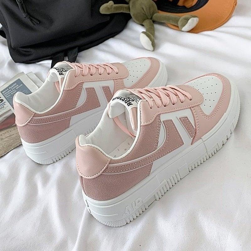 Flats Women's Sneakers  Casual Breathable Female Lace Up Woman Comfort Walking Shoes White Women Breathable Sneakers Casual Sports Flat Low Top Sneaker Lace-up Classic Design