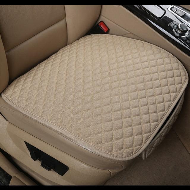 Flax Car Seat Cover Front Rear Linen Fabric Cushion Breathable Protector Mat Pad Universal Auto Interior Styling Truck  Car Seat Cushion Breathable Comfort Universal for Most Vehicles Automotive Interior Seat Protector Without Binding Pad Linen Mat Car In