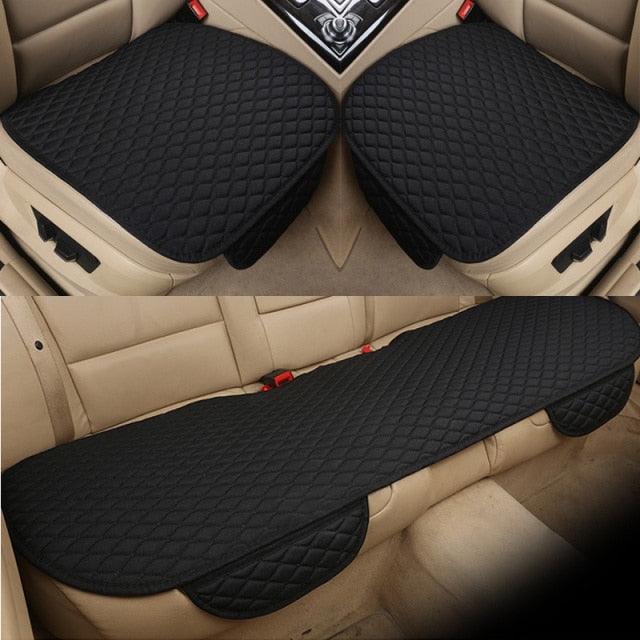 Flax Car Seat Cover Front Rear Linen Fabric Cushion Breathable Protector Mat Pad Universal Auto Interior Styling Truck  Car Seat Cushion Breathable Comfort Universal for Most Vehicles Automotive Interior Seat Protector Without Binding Pad Linen Mat Car In