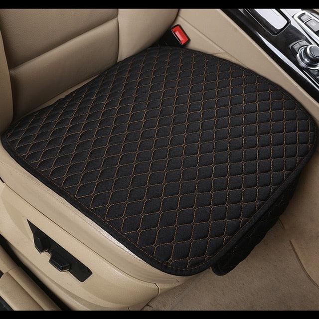 Flax Car Seat Cover Front Rear Linen Fabric Cushion Breathable Protector Mat Pad Universal Auto Interior Styling Truck  Car Seat Cushion Breathable Comfort Universal for Most Vehicles Automotive Interior Seat Protector Without Binding Pad Linen Mat Car In