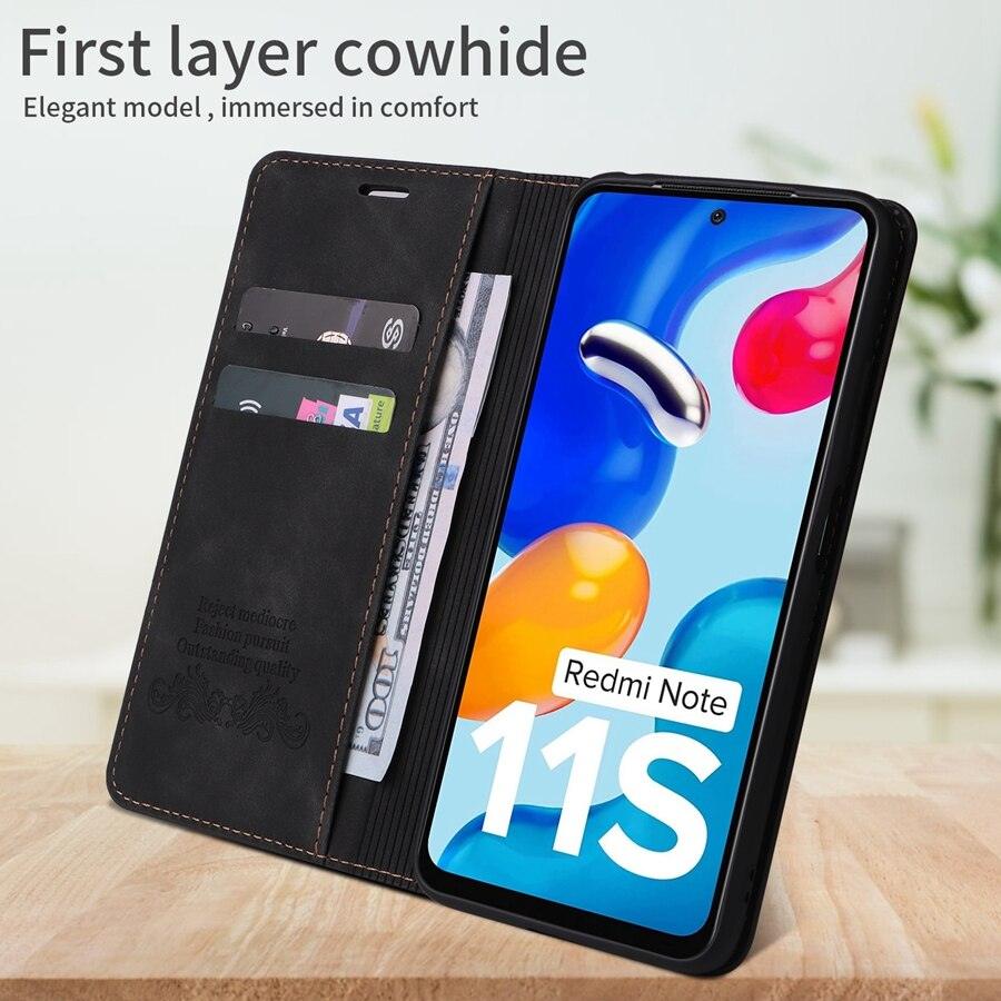 Flip Leather RFID Blocking Wallet Case For Xiaomi Redmi Note 11 10 9 8 7 10C 10A 9 9A 9C 9T 8 Xiaomi Poco X3 X4 NFC M3 M4 Pro F3 Magnetic Leather Wallet Card Slots Phone Case Flip Bumper Protective Cover