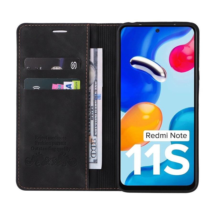 Flip Leather RFID Blocking Wallet Case For Xiaomi Redmi Note 11 10 9 8 7 10C 10A 9 9A 9C 9T 8 Xiaomi Poco X3 X4 NFC M3 M4 Pro F3 Magnetic Leather Wallet Card Slots Phone Case Flip Bumper Protective Cover