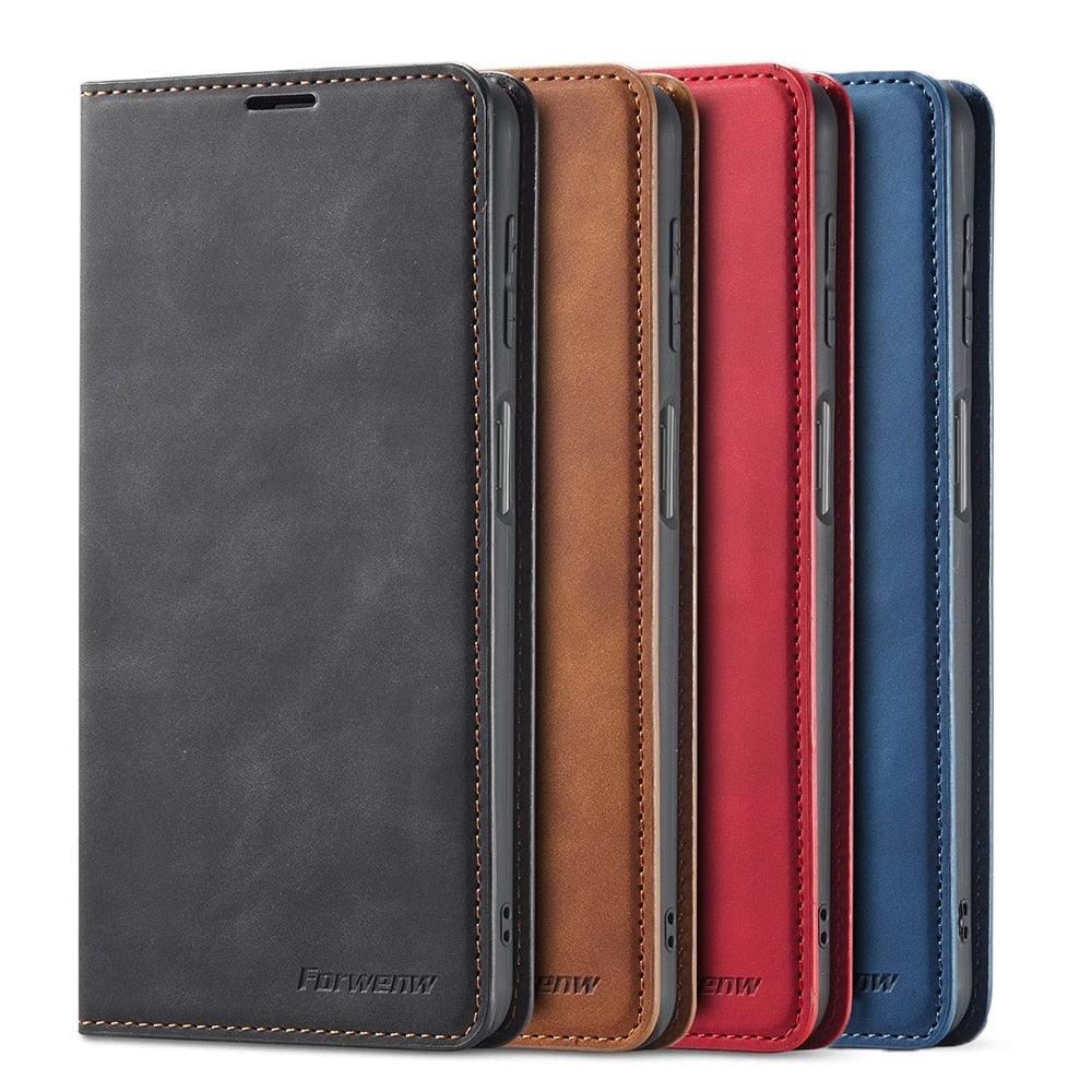 Flip Magnetic Wallet Cover Case Bottom Case with Card Slot Phone Cover Leather Case for Xiaomi Redmi Note 11S 11T 12T 10S 10 9S 8 Pro Flip Cover Poco M4 M3 X4 X3 Pro NFC 5G M5s F3 Redmi 9A 9C 9T 10C