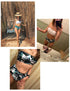 Floral Bikini Set Swimsuit High Waist Bathing Suit Black Swimwear Women Push-Up Leaf Women's Strapless High Waist Bikini Swimsuits Lace Up 2 Pieces Bathing Suit Swimwear