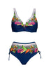 Floral High-Waist Bikini Sets Push Up Swimsuit Summer Two Pieces Swimwear Women Plus Size Two 2 Piece Bikini Sets Push Up Swimsuit Separates Tops Bottoms Swimwear Bathing Suit Women Plus Size Bathing Suits