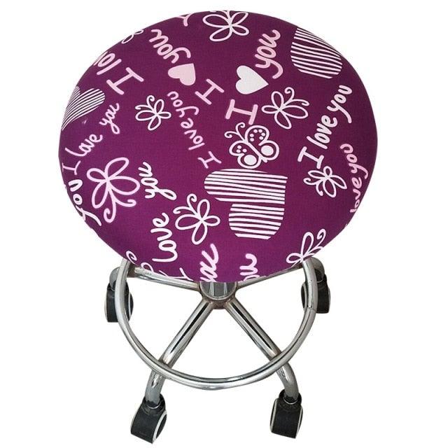 Floral Printed Round Chair Cover Bar Stool Elastic Seat Cover Home Chair Slipcover Anti-dirty Case Removable Chair Protector Stretch Round Bar Stool Covers Washable Stool Cushion Slipcover Elastic Bar Chair Covers