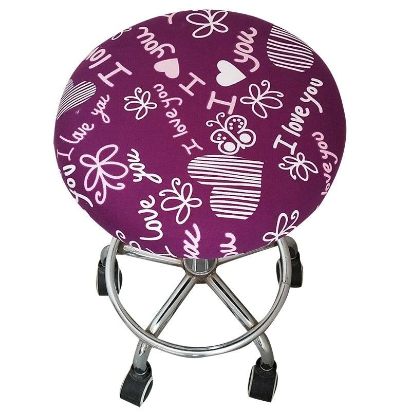 Floral Printed Round Chair Cover Bar Stool Elastic Seat Cover Home Chair Slipcover Anti-dirty Case Removable Chair Protector Stretch Round Bar Stool Covers Washable Stool Cushion Slipcover Elastic Bar Chair Covers