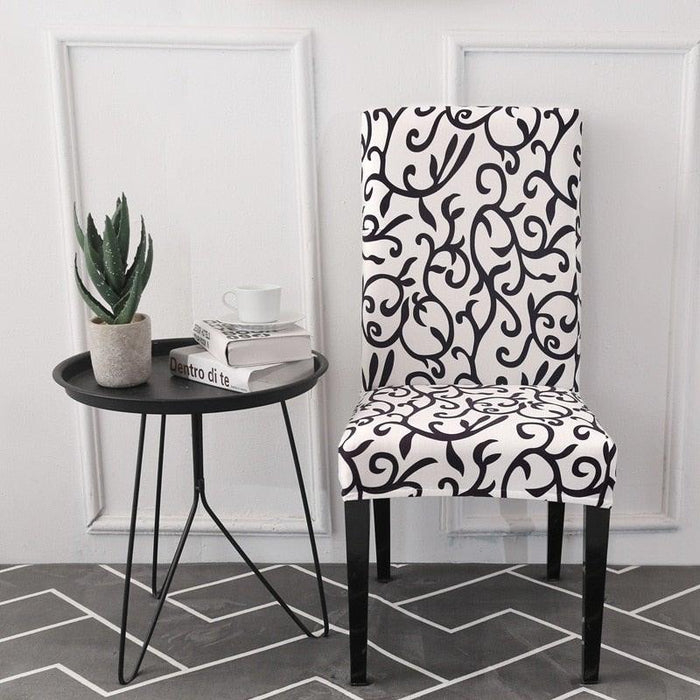 Floral Printing Chair Cover Elastic Anti-dirty Stretch Removable Hotel Banquet Kitchen Seat Case Washable Dining Chair Covering Washable Chair Seat Covers Protector for Dining Room Universal Spandex Solid Chair Slip Covers