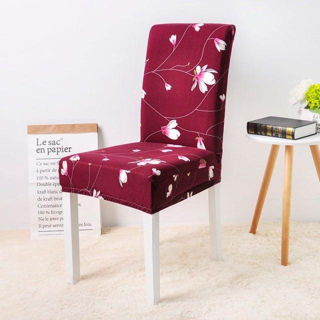 Floral Printing Chair Cover Elastic Anti-dirty Stretch Removable Hotel Banquet Kitchen Seat Case Washable Dining Chair Covering Washable Chair Seat Covers Protector for Dining Room Universal Spandex Solid Chair Slip Covers