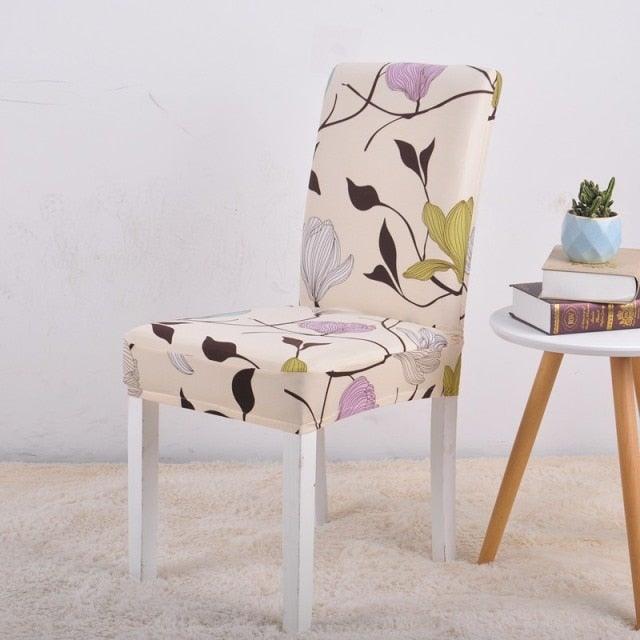 Floral Printing Chair Cover Elastic Anti-dirty Stretch Removable Hotel Banquet Kitchen Seat Case Washable Dining Chair Covering Washable Chair Seat Covers Protector for Dining Room Universal Spandex Solid Chair Slip Covers