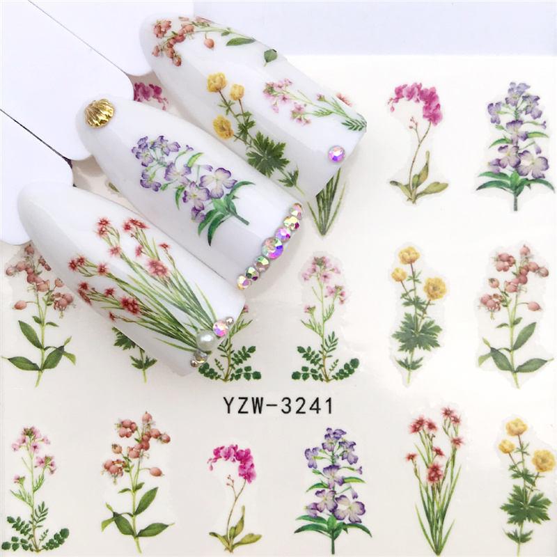 Flower Animal Designs Water Transfer Sticker Nail Art Decals Fashion Wraps Tips Manicure Tools Nail Watermark Decals iridescent Decoration Nail Self-Adhesive Decals Nail Stickers Water Transfer Fresh Nail Decals for Nail Art