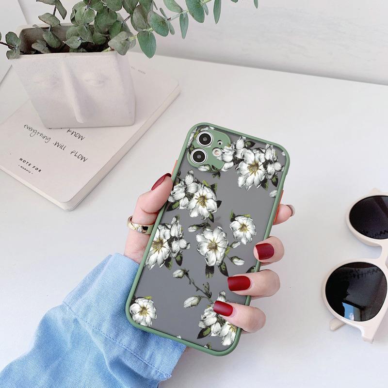 Flower Phone Case for iphone 11 12 13 Pro Max for iphone 7 8 Plus SE X XR XS MAX Painted Florals Picture Shockproof 3D Flower Hold Stand Phone Cover for Women Girls