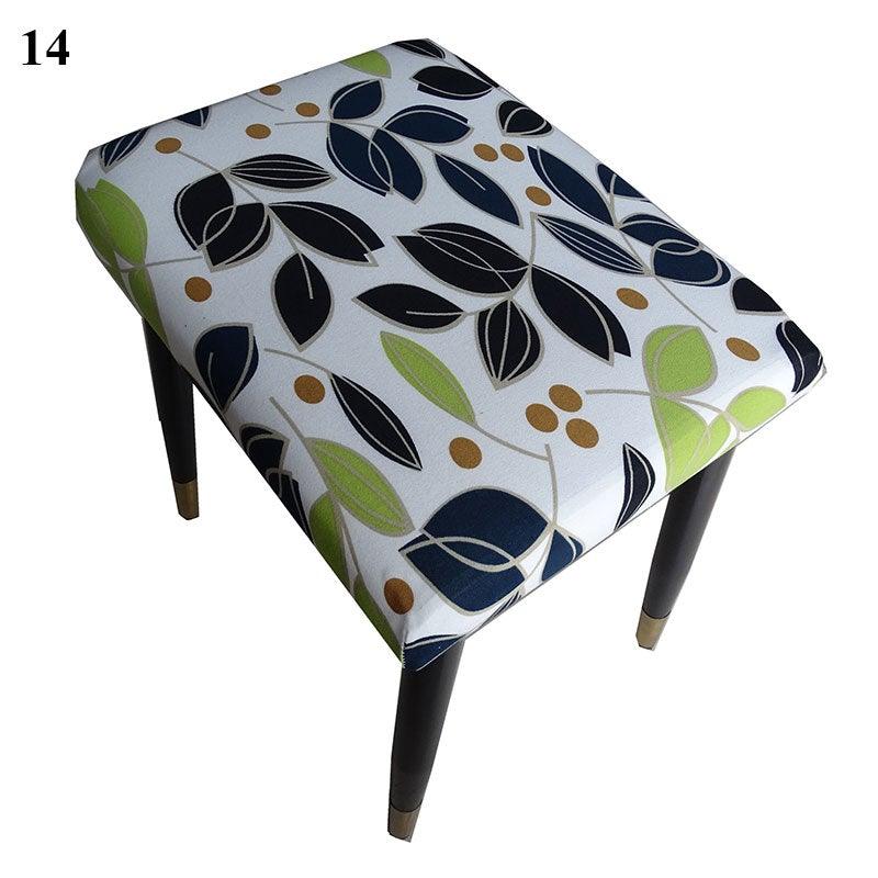 Flower Printed Seat Protector Square Stool Chair Cover Removable Dustproof Elastic Stool Covers For Bedroom Kitchen Square Stool Stool Covers Breathable Chair Seat Slipcover Barstool Cover for Rectangle Stools