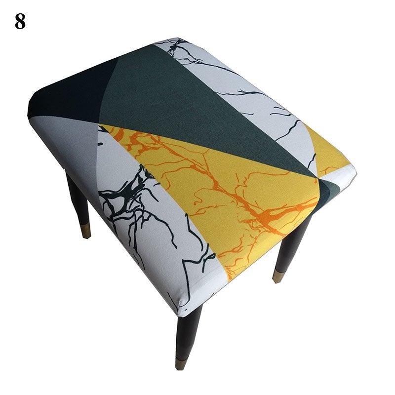 Flower Printed Seat Protector Square Stool Chair Cover Removable Dustproof Elastic Stool Covers For Bedroom Kitchen Square Stool Stool Covers Breathable Chair Seat Slipcover Barstool Cover for Rectangle Stools