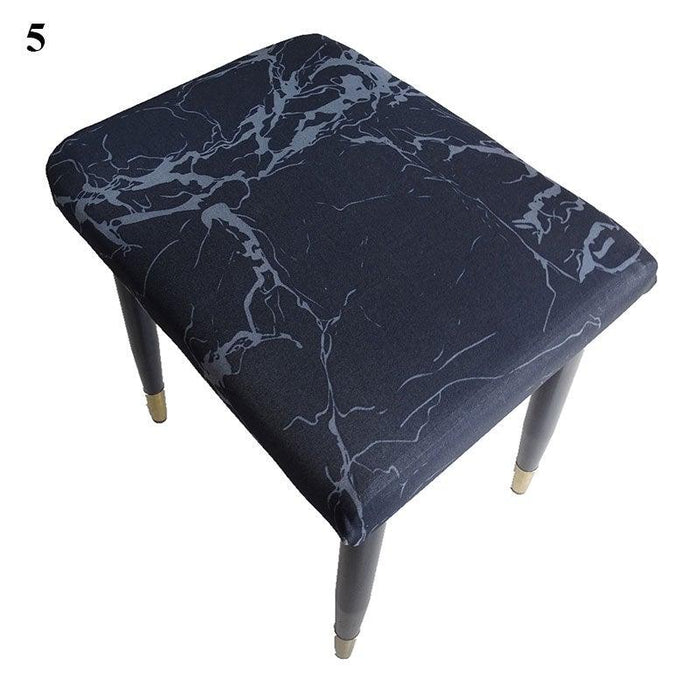 Flower Printed Seat Protector Square Stool Chair Cover Removable Dustproof Elastic Stool Covers For Bedroom Kitchen Square Stool Stool Covers Breathable Chair Seat Slipcover Barstool Cover for Rectangle Stools