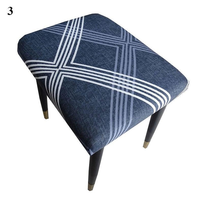 Flower Printed Seat Protector Square Stool Chair Cover Removable Dustproof Elastic Stool Covers For Bedroom Kitchen Square Stool Stool Covers Breathable Chair Seat Slipcover Barstool Cover for Rectangle Stools