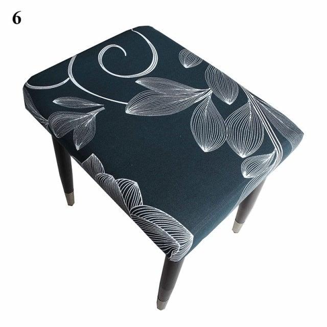 Flower Printed Seat Protector Square Stool Chair Cover Removable Dustproof Elastic Stool Covers For Bedroom Kitchen Square Stool Stool Covers Breathable Chair Seat Slipcover Barstool Cover for Rectangle Stools