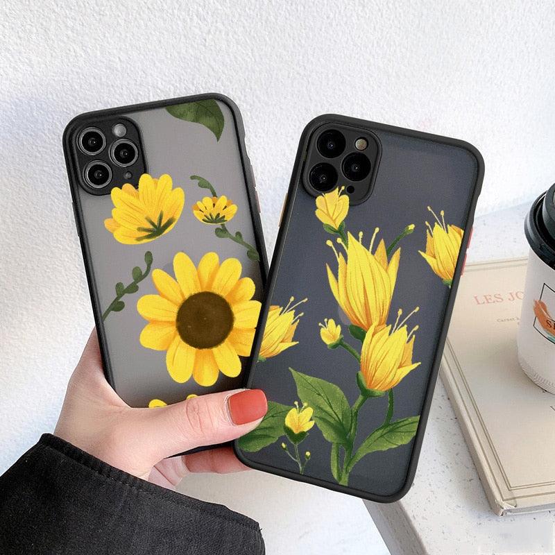 Flower Sunflower Chrysanthemum Phone Case For iPhone 11 12 13 Pro Max XS Max XR X 7 8 6S Plus SE Shockproof Back Cover Shockproof Floral Pattern Hard Back Cover for Phone Case