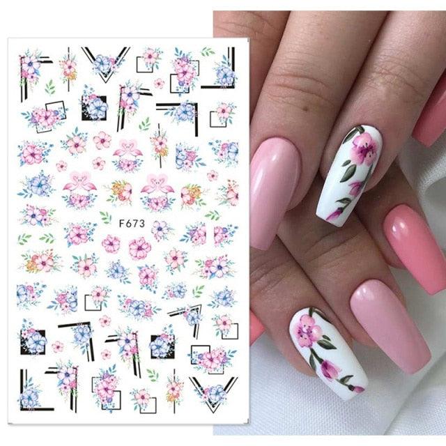 Flowers Leaves Line 3D Nail Stickers Autumn Winter Fall Leaf Design Transfer Sliders Abstract Waves Nail Art Decals Manicures  Decal Self-Adhesive 3D Wave Design Decoration for Women Girls Tape Nail Art Stickers Decal Decoration