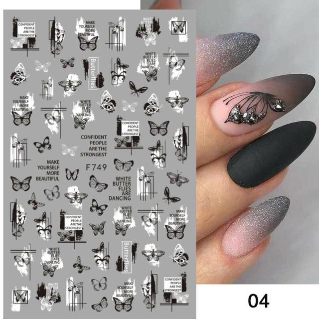 Flowers Leaves Line 3D Nail Stickers Autumn Winter Fall Leaf Design Transfer Sliders Abstract Waves Nail Art Decals Manicures  Decal Self-Adhesive 3D Wave Design Decoration for Women Girls Tape Nail Art Stickers Decal Decoration