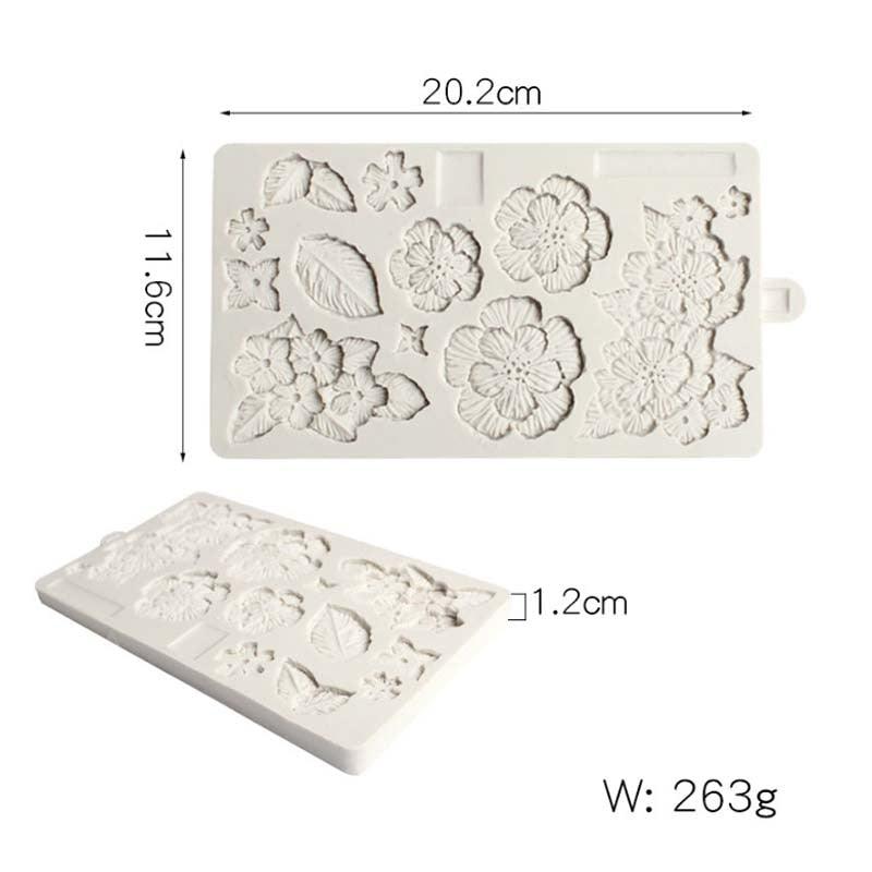 Flowers Shape Silicone Mold Fondant Cake Decorating Tools Chocolate Cupcake Baking Cookies Mold Roses Collection Fondant Mold-Rose Flower And Leaves Shapes Silicone Mold