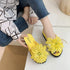 Flowers Slippers Summer Flip Flops Womans Platform Shoes Slide Heel Thick Beach Shower Slippers Quick Drying Pool Slides Beach Sandals Open Toe Indoor House Slippers