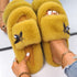 Fluffy Slippers Rhinestone Butterfly Faux Fur Slides Women Sandals Platform Flip Flops Crystal Indoor Slippers Faux Fur Slippers Comfy Open Toe Two Slides Lining And Rubber Sole