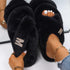 Fluffy Slippers Rhinestone Butterfly Faux Fur Slides Women Sandals Platform Flip Flops Crystal Indoor Slippers Faux Fur Slippers Comfy Open Toe Two Slides Lining And Rubber Sole