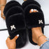 Fluffy Slippers Rhinestone Butterfly Faux Fur Slides Women Sandals Platform Flip Flops Crystal Indoor Slippers Faux Fur Slippers Comfy Open Toe Two Slides Lining And Rubber Sole