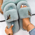 Fluffy Slippers Rhinestone Butterfly Faux Fur Slides Women Sandals Platform Flip Flops Crystal Indoor Slippers Faux Fur Slippers Comfy Open Toe Two Slides Lining And Rubber Sole