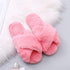 Fluffy Slippers Women Cozy Faux Fur Cross Indoor Floor Slides Flat Soft Furry Shoes Fluffy Furry Fur Slippers Flip Flop Open Toe Cozy House Memory Foam Sandals Slides Soft Flat Comfy Slippers