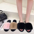 Fluffy Slippers Women Cozy Faux Fur Cross Indoor Floor Slides Flat Soft Furry Shoes Fluffy Furry Fur Slippers Flip Flop Open Toe Cozy House Memory Foam Sandals Slides Soft Flat Comfy Slippers