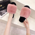 Fluffy Slippers Women Cozy Faux Fur Cross Indoor Floor Slides Flat Soft Furry Shoes Fluffy Furry Fur Slippers Flip Flop Open Toe Cozy House Memory Foam Sandals Slides Soft Flat Comfy Slippers