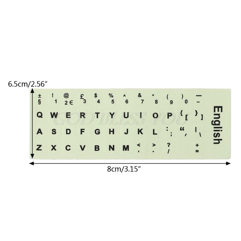 Fluorescent Keyboard Stickers Different Optional Language Luminous Waterproof Keyboard Protective Film Gaming Laptop Keyboard Skin Protector For Gaming Lovers