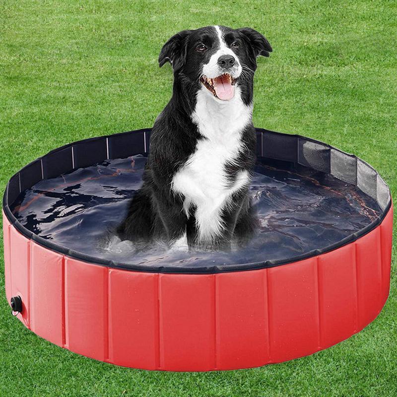 Foldable Dog Pool Foldable PVC Dog Pet Bath Swimming Tub Play Cooling Mat Swimming Pool For Large Medium Dogs Cats Accessories Foldable Dog Pool PVC Pet Swimming Pool Dog Paddling Swimming Bathing Tub