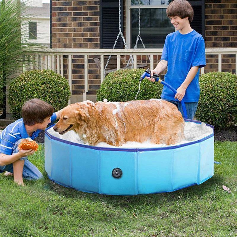 Foldable Dog Pool Foldable PVC Dog Pet Bath Swimming Tub Play Cooling Mat Swimming Pool For Large Medium Dogs Cats Accessories Foldable Dog Pool PVC Pet Swimming Pool Dog Paddling Swimming Bathing Tub