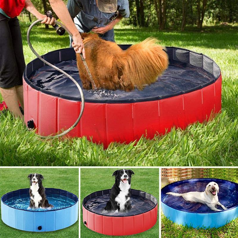 Foldable Dog Pool Foldable PVC Dog Pet Bath Swimming Tub Play Cooling Mat Swimming Pool For Large Medium Dogs Cats Accessories Foldable Dog Pool PVC Pet Swimming Pool Dog Paddling Swimming Bathing Tub