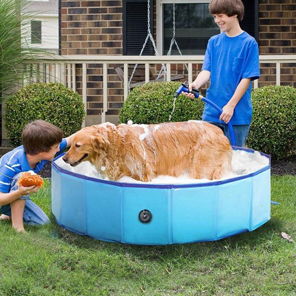 Foldable Dog Pools Pet Bathtub Portable Folding Bathtub Swimming Bath Pond Kids Dog Swimming Pool Baths For Large Dogs Puppy Foldable Pet Pool Bathing Tub Collapsible Dog Pet Pool Bathing Tub