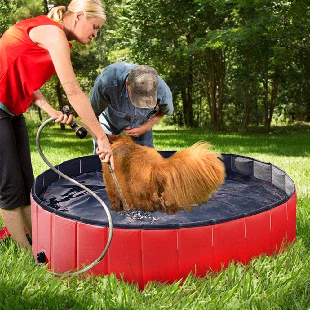 Foldable Dog Pools Pet Bathtub Portable Folding Bathtub Swimming Bath Pond Kids Dog Swimming Pool Baths For Large Dogs Puppy Foldable Pet Pool Bathing Tub Collapsible Dog Pet Pool Bathing Tub