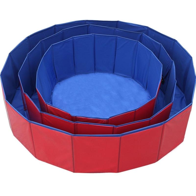 Foldable Dog Swimming Pool Pet Bath Swimming Tub Bathtub Outdoor Indoor Collapsible Bathing Pool Collapsible PVC Outdoor Bathing Tub for Large Small Dogs Collapsible Non-Slip Puppy Bathing Tub