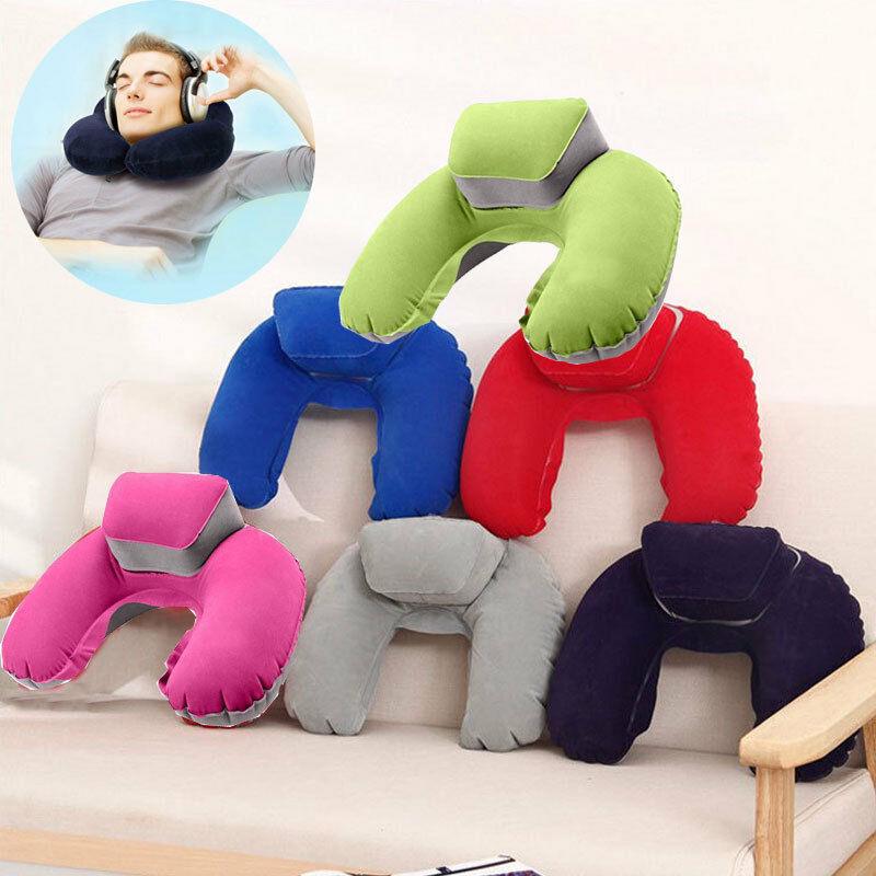 Foldable U-shaped Neck Support Pillow Inflatable Cushion Memory Foam Travel Pillow Neck Super Soft Pillows Air Plane Inflatable Neck Pillow Travel Pillow Ultralight Air Pillow with Comfortable Headrest Neck Support for Car