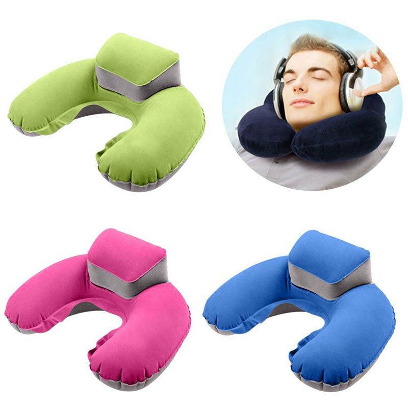 Foldable U-shaped Neck Support Pillow Inflatable Cushion Memory Foam Travel Pillow Neck Super Soft Pillows Air Plane Inflatable Neck Pillow Travel Pillow Ultralight Air Pillow with Comfortable Headrest Neck Support for Car